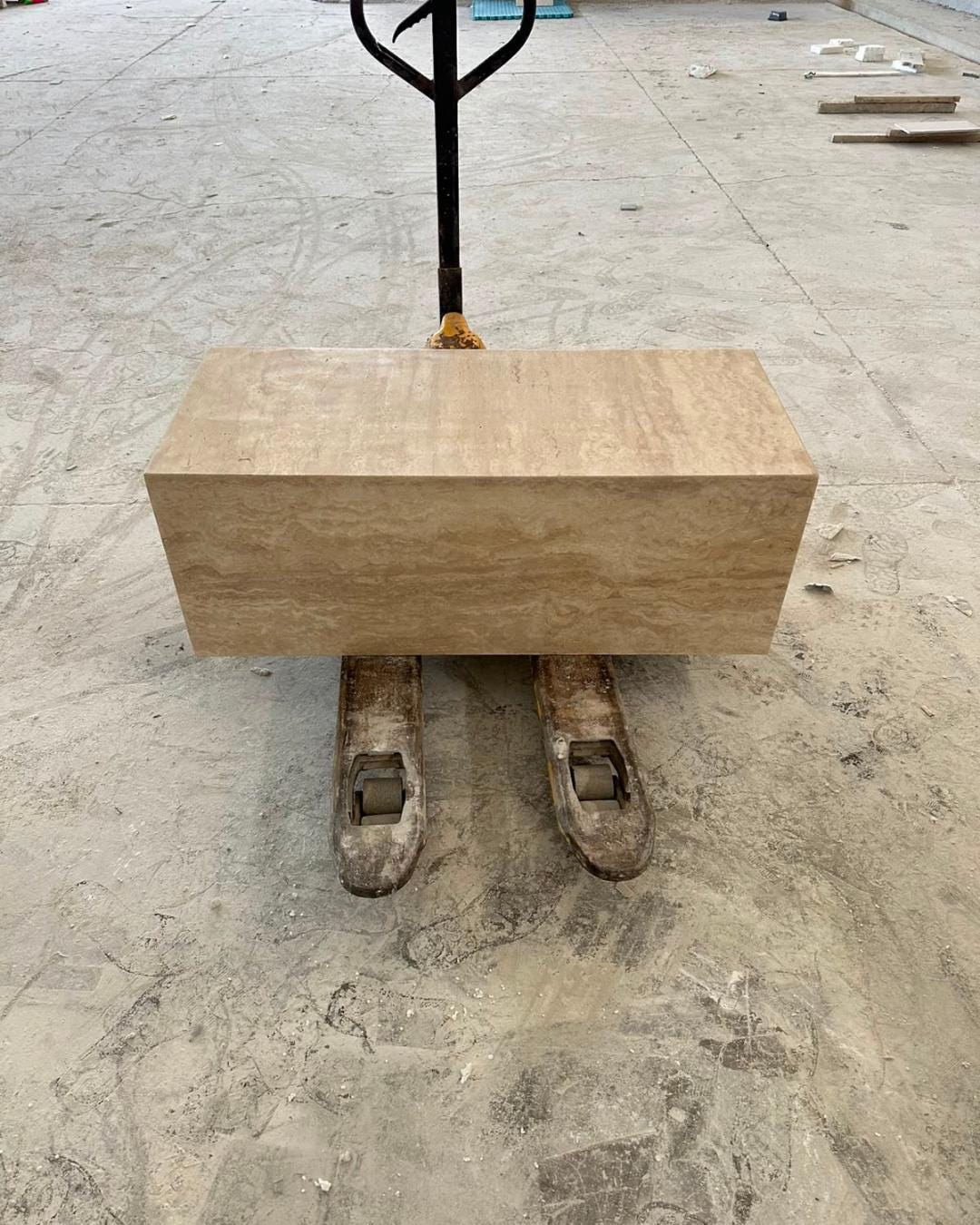 Travertine Block Coffee Table, Luxury Minimalist Plinth, Bespoke Natural Stone Console Table Furniture