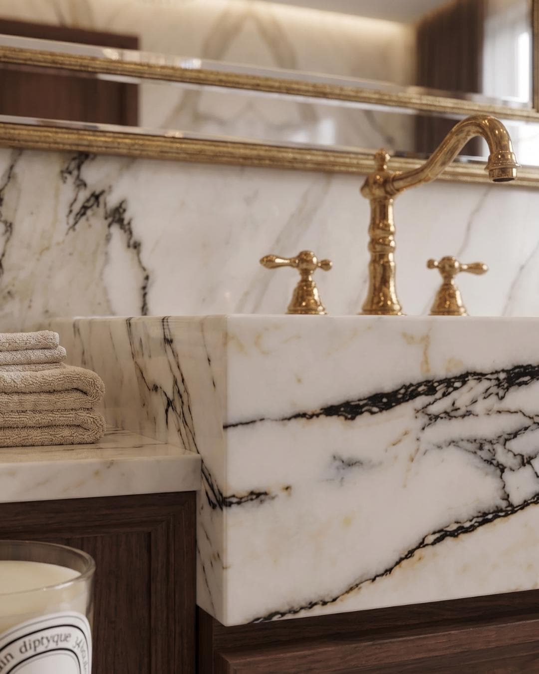 Handmade Lilac Marble Vessel Sink, Natural Stone Fluted Basin, Countertop Bathroom Vanity