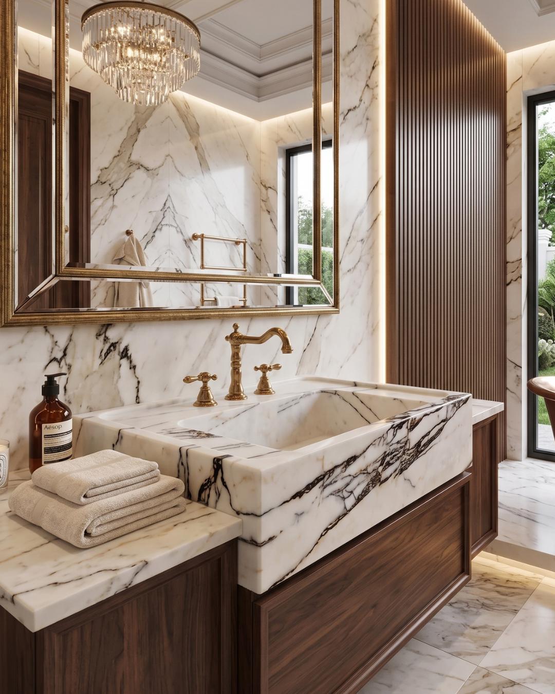 Handmade Lilac Marble Vessel Sink, Natural Stone Fluted Basin, Countertop Bathroom Vanity
